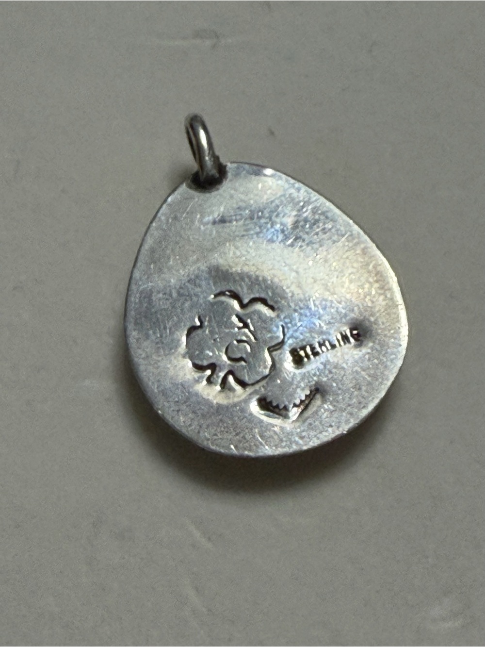Sterling Silver Shadow Box Pendant with Authentic Kingman Turquoise Stone - Picture 2 of 6